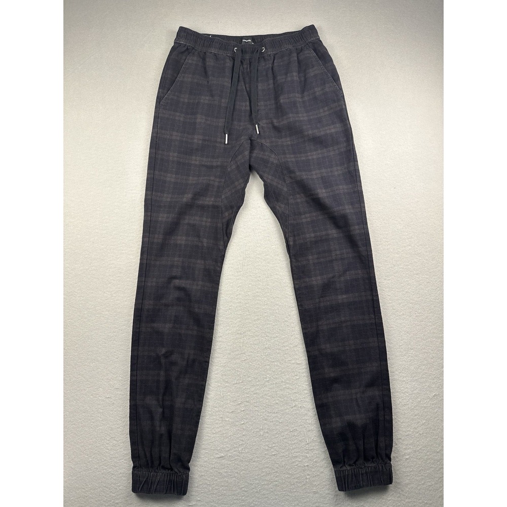 ZANEROBE Pants Mens 30 Sureshot Slim Tapered Jogger Pants Drawstring Plaid